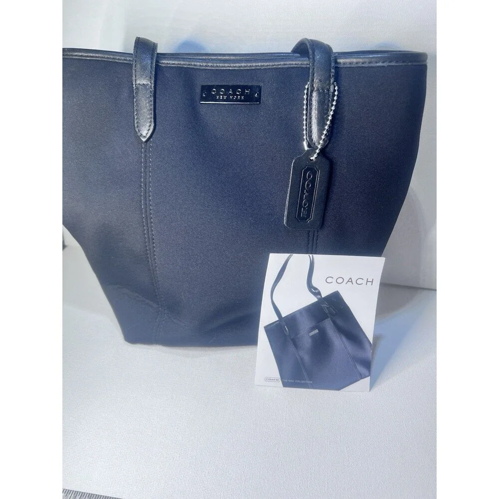 Coach Black Tote Shoulder Bag with Logo Tag